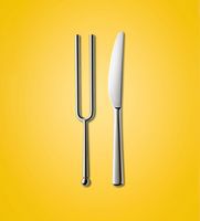 Stimmgabel und Messer